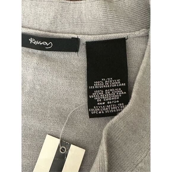 Raisey Lighr Grey Heat  Front Tie Knot  Sweater XL - Picture 5 of 6